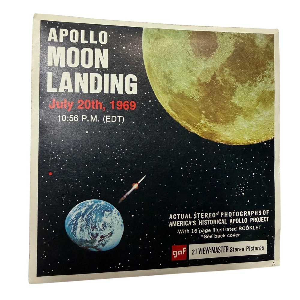 Vintage GAF View-Master Apollo Moon Landing 1969 3 Reel Set & Booklet B362